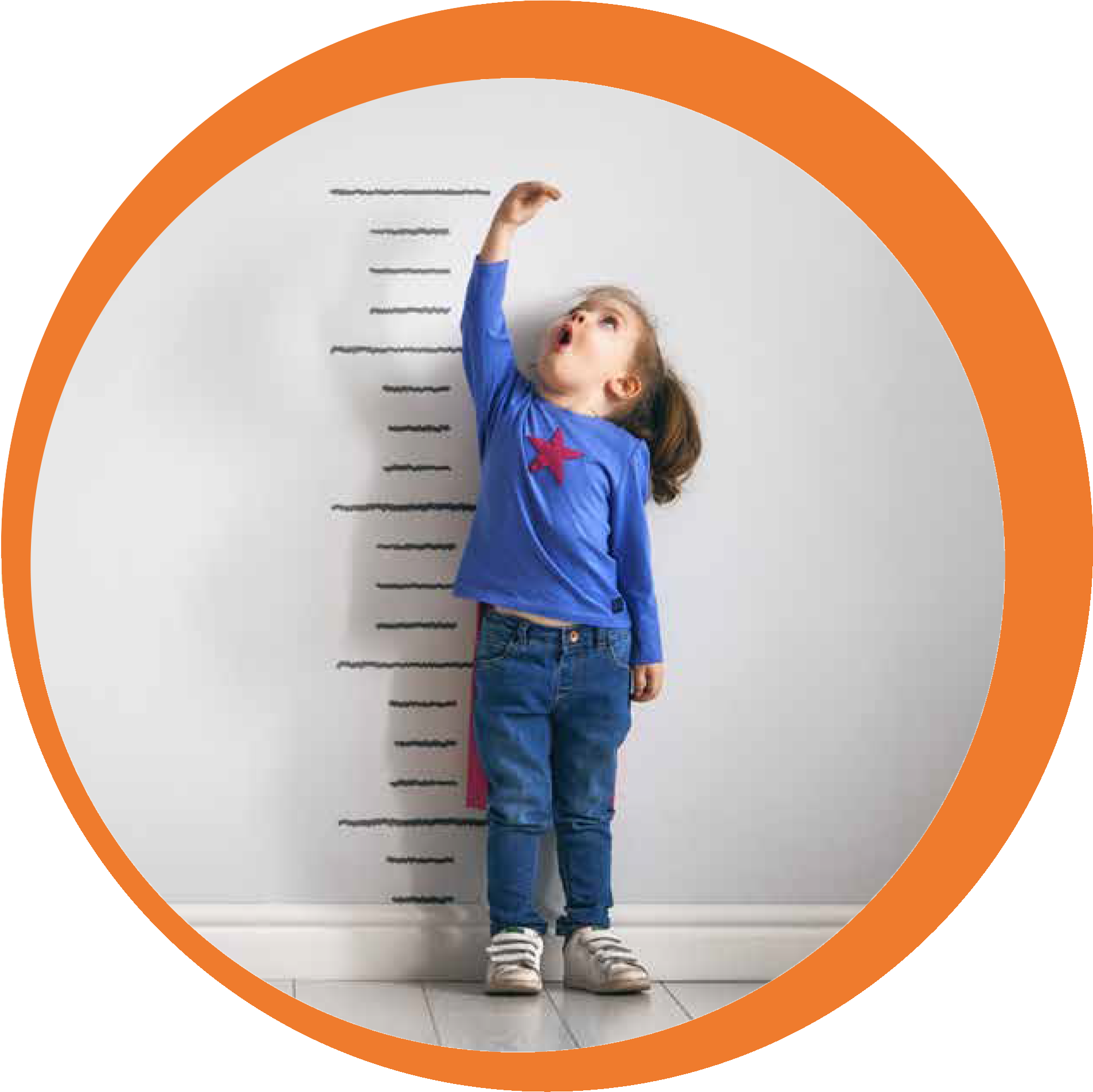 Child measuring their height