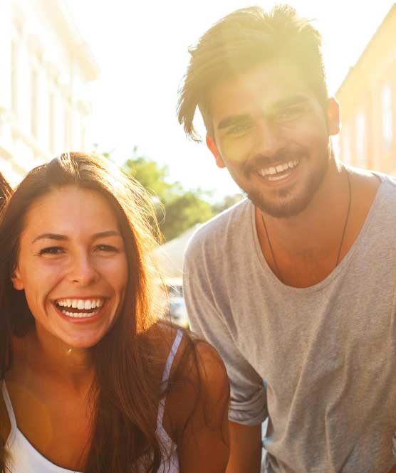 Young couple smiling