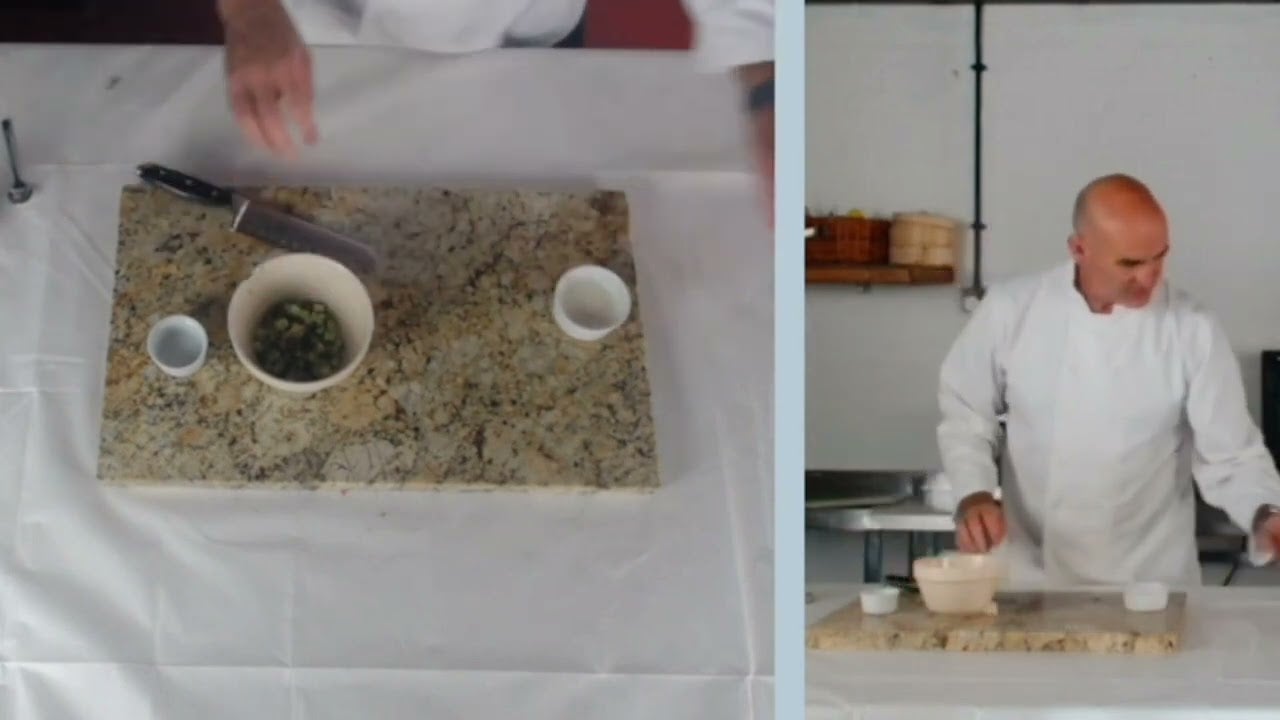 Chef Neil cooking Baked Salmon with Raita