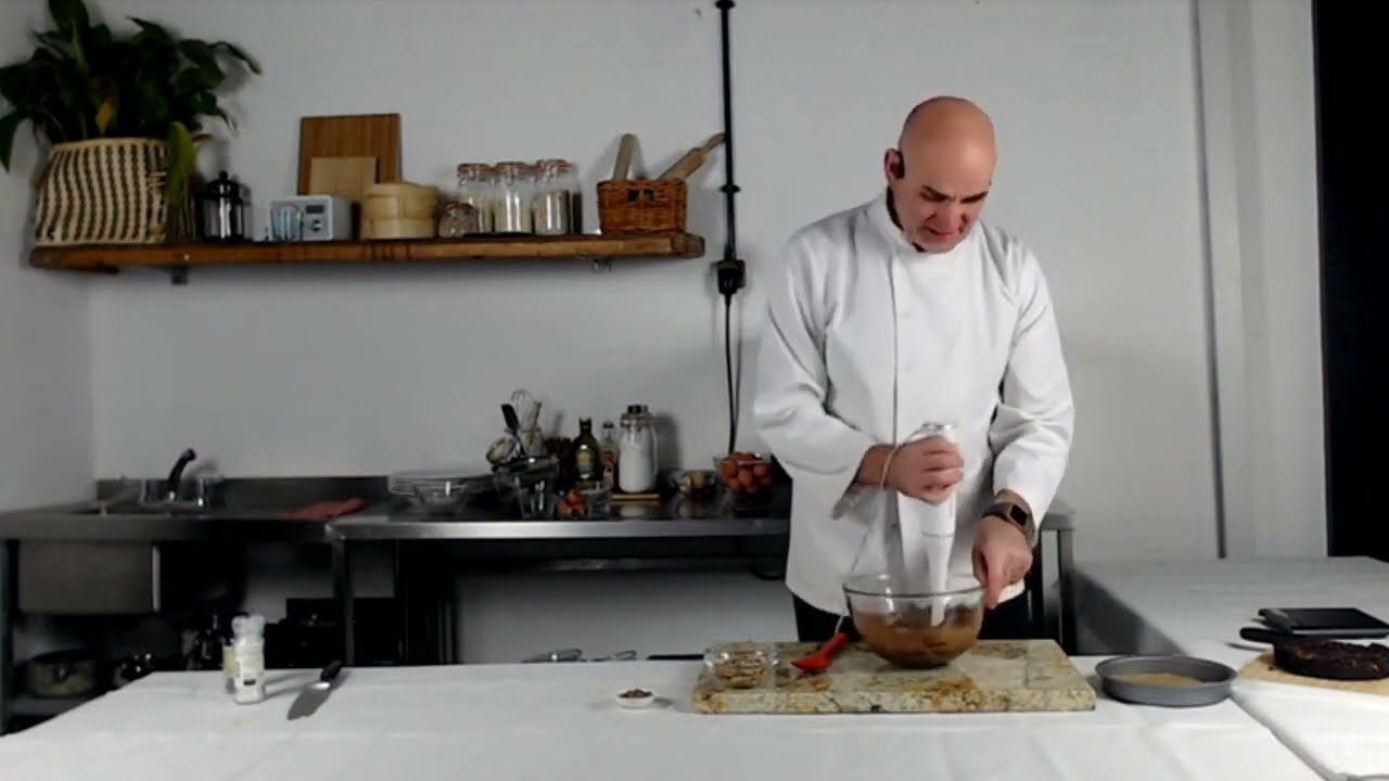 Chef Neil making a Brownie Cake