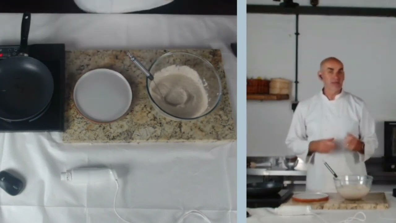 Chef Neil making Cinnamon Pancakes