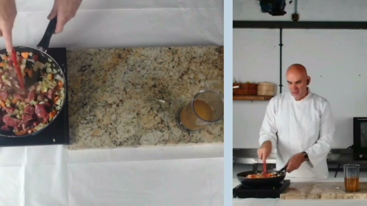 Chef Neil making slow cooked beef stew